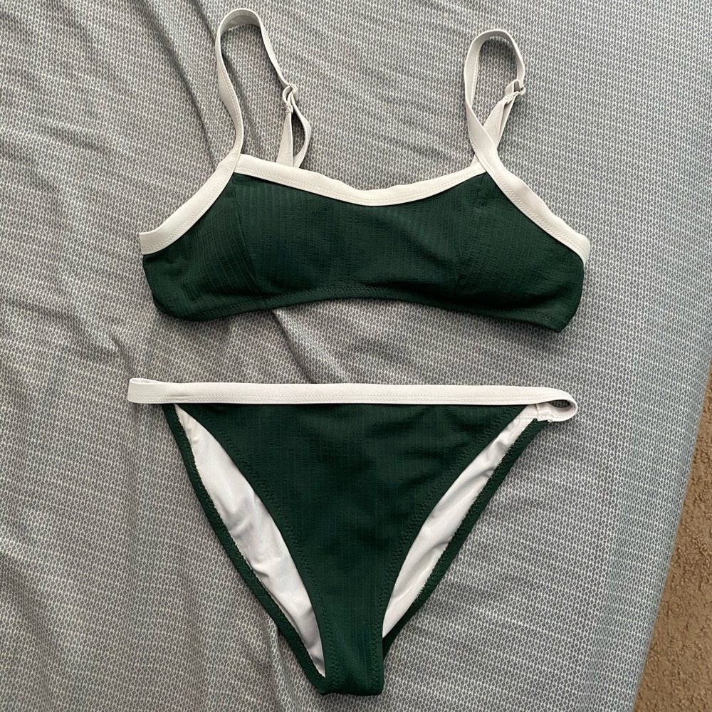 White and Green Bikini